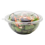 32oz Round PET Plastic Salad Bowls with Lids - 300 ct