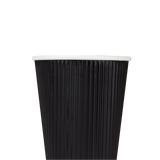 12oz Ripple Paper Hot Cups - Black (90mm) - 500 ct