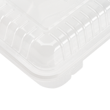 8'' x 8'' 3C PP Plastic Hinged Container, 3 Compartments - 250 ct