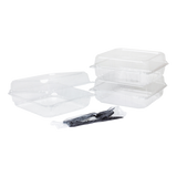 9''x9'' PET Plastic Hinged Containers - 200 ct