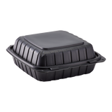 8" x 8" Mineral Filled PP Hinged Container, 1 compartment - Black