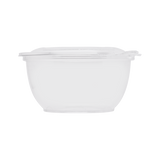32oz PET Plastic Tamper Resistant Hinged Salad Bowl with Dome Lid - 240 sets