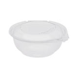 24oz PET Plastic Tamper Resistant Hinged Salad Bowl with Dome Lid - 240 sets