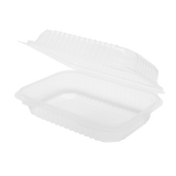 9'' x 6" PP Plastic Hinged Container, 1 compartment - 250 ct