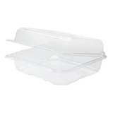 8''x8'' PET Plastic Hinged Containers - 250 ct