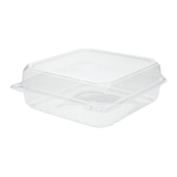 9''x9'' PET Plastic Hinged Containers - 200 ct