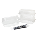 9" x 5" PET Plastic Hinged Containers - 250 ct