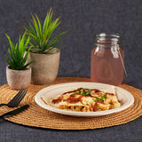 9'' Compostable Bagasse Round Plates, Natural - 500 ct