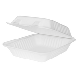 9''x9" Compostable Bagasse Hinged Containers - 200 ct