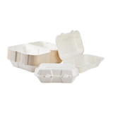9''x6'' Compostable Bagasse Hinged Containers - 200 ct