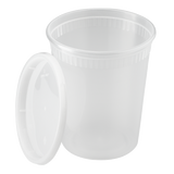 32oz PP Plastic Injection Molded Deli Containers & Lids - 240 ct,