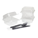 6''x6'' PET Plastic Hinged Containers - 500 ct
