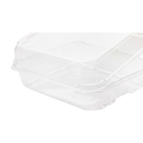 8''x8'' PET Plastic Hinged Containers - 250 ct
