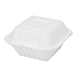 6''x6'' Compostable Bagasse Hinged Containers - 500 ct