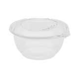 32oz PET Plastic Tamper Resistant Hinged Salad Bowl with Dome Lid - 240 sets