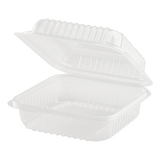 7'' x 7' PP Plastic Hinged Container, 1 compartment - 250 ct