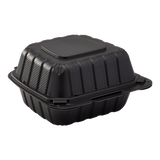 6" x 6" Mineral Filled PP Hinged Container, 1 compartment - Black