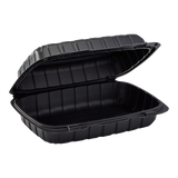 9" x 6" Mineral Filled PP Hinged Container, 1 compartment - Black