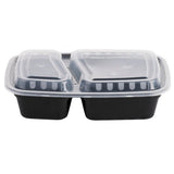 30 Oz Black With Clear Lid (2 Compartments) 150 Sets/Cs Microwaveable