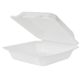 9''x9" Compostable Bagasse Hinged Containers - 200 ct