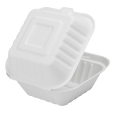 6''x6'' Compostable Bagasse Hinged Containers - 500 ct
