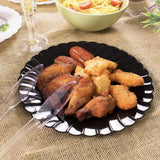 9" PS Plastic Scalloped Plate - Black - 120 ct