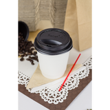 12oz Insulated Paper Hot Cups and Black Sipper Dome Lids (90mm) - 1,000 ct