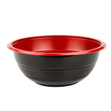 16 oz Black and Red Microwavable Plastic Bowl With Clear Lid Combo - 1 case (300 set)