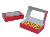 PLAIN FOIL COOKIE BOX W/WINDOW AUTO BOX 8.5x5.5x2 200 Ct/Cs