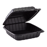 8" x 8" Mineral Filled PP Hinged Container, 1 compartment - Black