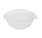 16oz Round PET Plastic Salad Bowls with Lids - 300 ct