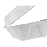 9''x6'' Compostable Bagasse Hinged Containers - 200 ct