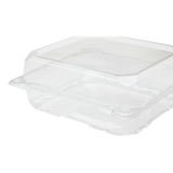 8''x8'' PET Plastic Hinged Containers - 250 ct