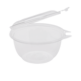 32oz PET Plastic Tamper Resistant Hinged Salad Bowl with Dome Lid - 240 sets