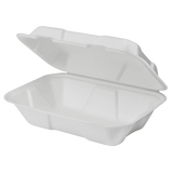 9''x6'' Compostable Bagasse Hinged Containers - 200 ct