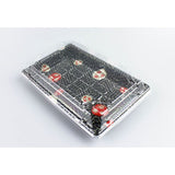 Sakura Pattern Sushi Tray w/Clear Lid Combo (8.5" x 5.5" x 1.75") - 1 case (400 set)