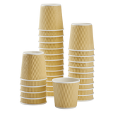 12oz Ripple Paper Hot Cups - Kraft (90mm) - 500 ct