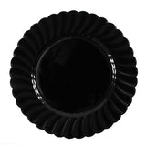 10.25" PS Plastic Scalloped Plate - Black - 120 pcs/ctn