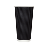 20oz Ripple Paper Hot Cups - Black (90mm) - 500 ct