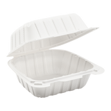 6" x 6" Mineral Filled PP Hinged Container, 1 compartment - White