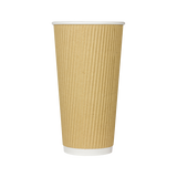 20oz Ripple Paper Hot Cups - Kraft (90mm) - 500 ct