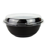 16 oz Black Microwavable Plastic Bowl With Clear Lid Combo - 1 case (300 set)