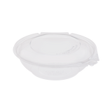 16oz PET Plastic Tamper Resistant Hinged Salad Bowl with Dome Lid - 240 sets