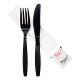 Heavy-Weight Cutlery Kits (Knife, Fork, 1-ply Napkin, Salt, Pepper) - 250 ct
