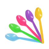 Plastic Heavy WeightSpoons Rainbow - 1,000 ct