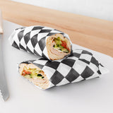 Black Check Deli Sandwich Wrap Paper